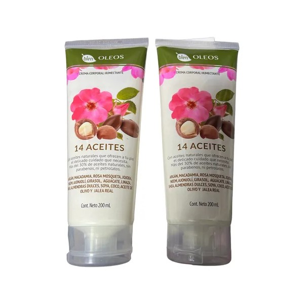 Crema Corporal Humectante De 14 Aceites Kit 2 Piezas