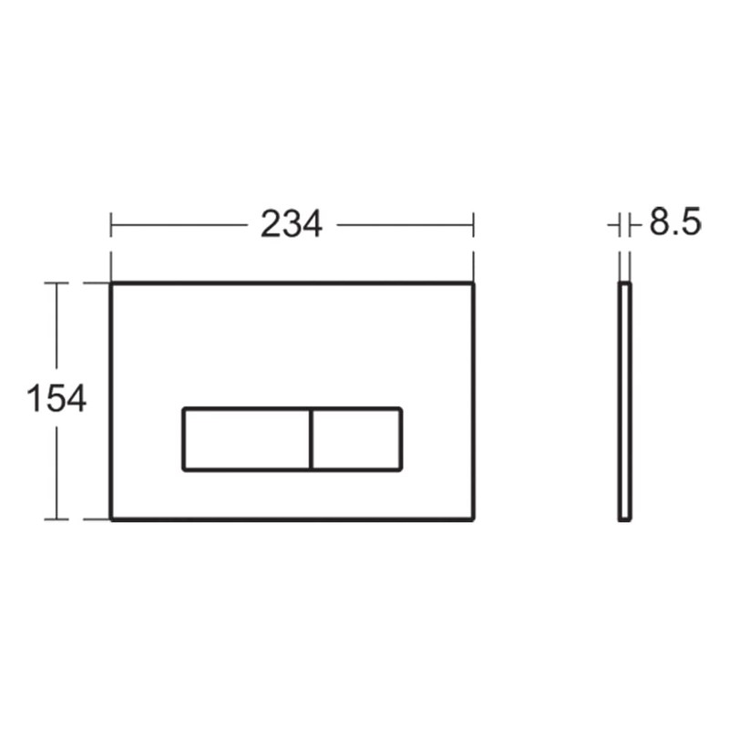 Ideal Standard S0767JG Oleas M2 Toilet Flush Plate, Matt Chrome