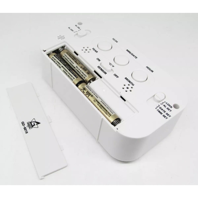 Gadiz Reloj Digital Alarma Numeros Grandes Fechador Luz Led Blanco