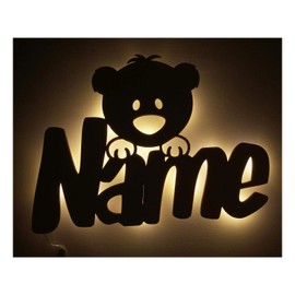 Schlummerlicht24 LED Teddy Room Night Light Teddy Bear Lamp with Name for Children Girlfriend Girls Gift Children's Room