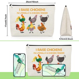 Gevody Chicken Lover Gifts for Women Makeup Bag Funny Chicken Gifts for Woman Mom Daughter Niece Best Friend Farmer Animal Lover Cosmetic Bag Graduation Christmas Birthday Present Travel Zipper Pouch