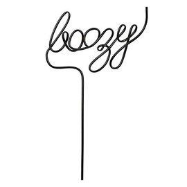 Santa Barbara Design Studio Sippin' Pretty Curly Plastic Word Straw, 8 x 9.5-Inches, Boozy Black
