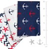 4 x Patchwork Cotton Fabrics, 50 x 40 cm, Nautical