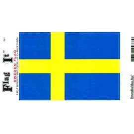 Made in The USA - Pack of 6 Sweden Flag Vinyl Decal Stickers, 3.5"x 5" Swedish Waterproof Industrial Strength Vinyl Sticker Decals for Cars, Trucks, RV, SUV’s & Boats
