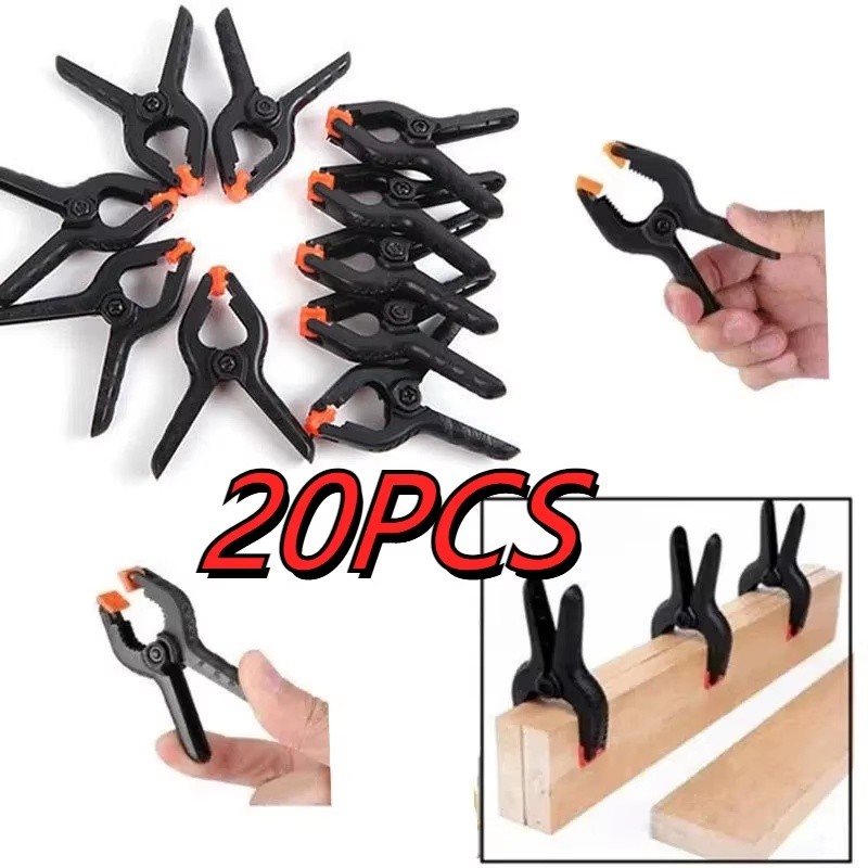 Mini Spring Clamps with Pivoting Jaw Pads for Woodworking, Crafts