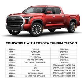 Mud Flaps Kit for 2024 Toyota Tundra Accessories 2022 2023 Mud Splash Guard Front and Rear 4-PC Set by TOPGRIL