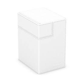 Ultimate Guard Flip 'n' Tray 133+, Deck Case for 133 Double-Sleeved TCG Cards + Dice Tray, White, Independent Magnetic Closure & Microfiber Inner Lining