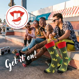 CHiLI Lifestyle Socks - Funny Socks Colourful Socks Funny Socks Crazy Fashionable Unusual Socks Multicoloured Socks Gift Cotton Socks Cool Socks - 41-44