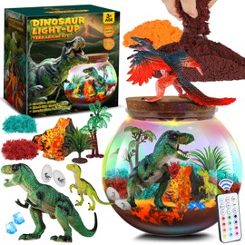 RONSTONE Dinosaur Toy for Boys Girls - Craft Set Toy Gift Boy 4 5 6 7-12 Years Children - DIY Dino Terrarium & Volcano for Boys - Learning Experiments Craft Sets for Children
