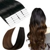 SURNEL Tape-In Real Hair Extensions, Colour 1B Black Fading to