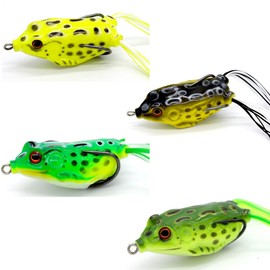 4 Pcs Soft Frog Lure Crank Bait Frog Lures Mini Set Soft Frog Fishing Lures for Bass Pike for Freshwater Saltwater Fishing with Storage (S, 4)
