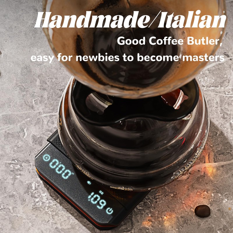 diceevil Coffee Scale with Timer - 2kg/0.1g Precision Espresso &