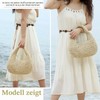 Fecialy Straw Bag for Women Half Moon Shoulder Handbag Straw
