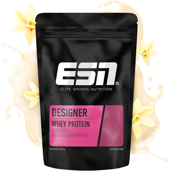 ESN Premium Designer Whey Protein Powder, Vanilla Ice Cream, 1