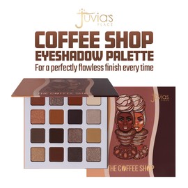 Juvia's Place Coffee Shop Eyeshadow Palette - 16 Pan Palette, Tan, Auburn, & Rich Dark Chocolate, Mattes and Shimmers, Highly Pigmented and Buttery Texture