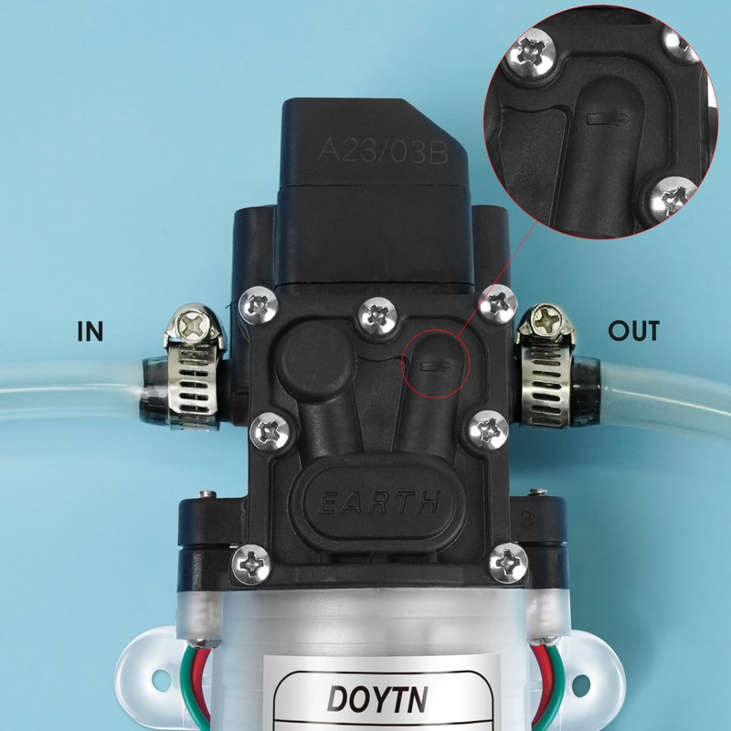 12V Diaphragm Water Pump with Pressure Switch – 1.2 GPM