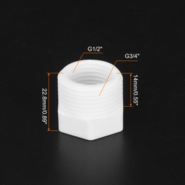 sourcing map 3Pcs PVC Pipe Fitting G3/4" Male to G1/2" Female Reducer Threaded Fitting Hex Bushing Pipe Adapter Coupler for Water System Pipe Connecting