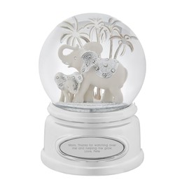 THINGS REMEMBERED Engraved Elephant and Baby Calf Musical Snow Globe for Mom, Plays “Born Free” Music, Beautiful and Unique Gift (Free Customization)