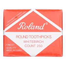 UD Roland Products-Disposable Round Birchwood and Bamboo Toothpicks 48-Count Case for Parties and Travel