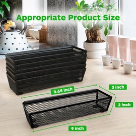 Organizador de cajones de cubiertos, organizador de cajones para cocina, organizador de utensilios para cajones de cocina con brazo entrelazado para cubiertos, tenedores, cucharas, cosméticos (9 x 3 x 2 pulgadas, paquete de 6)