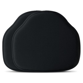 Shinnwa Windsor Chair Cushions 2 Pack, Non Slip Chair Pads for Dining Room, Farmhouse Kitchen Seat Cushion, Set of 2, 17 x 15.5 inches, Black
