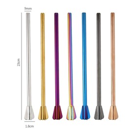DOITOOL 4pcs Stainless Straws Smoothie Straw Drink Whisk Drink Stirrers Metal Drinking Straw Beverage Straws Reusable Bubble Tea Straw Cocktail Straw Mixing Spoon Symphony Tumbler