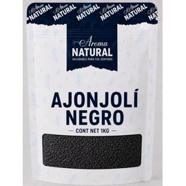 Aroma Natural | Ajonjolí Negro 1 kg – Bolsa Resellable | Sin Sal · Sin Gluten · Sin Conservadores | Para Sushi, Panadería, Repostería y Cocina Asiática