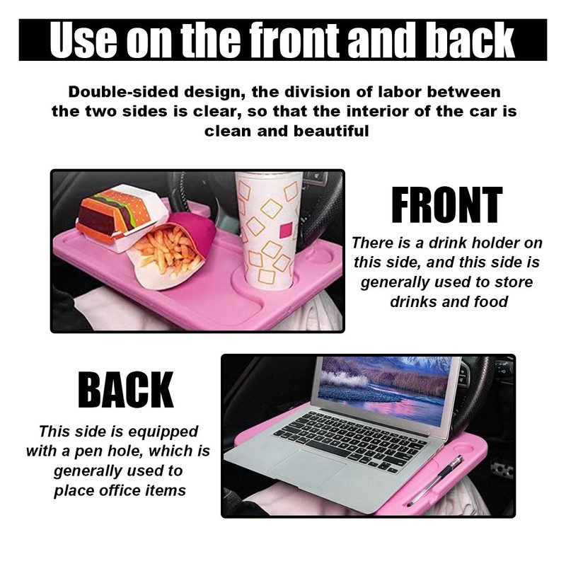 GLSOWEE Car Steering Wheel Tray, Computer Office Car Table Tray,