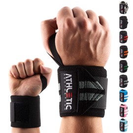 Wrist straps [set of 2] in 45 cm / 60 cm length wrist wraps for wrist support for weight lifting, bodybuilding CrossFit, fitness athletic - suitable for men and women - Athletic Aesthetics