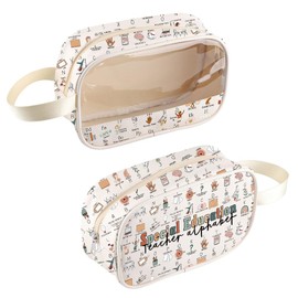 Special Ed Teacher Gift S-pecial Education Teacher Alphabet Clear Cosmetic Bag Sped Teacher Appreciation Gift SPED G-ift (Special Ed-TeacherBagCA)
