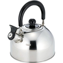 Kakusee Fuefuki Kettle, Tea Kettle, Full Water 0.6 gal (2.2 L), Stainless Steel, High Heat Efficiency, Stable, Wide Base Design, Easy to Clean, Wide Mouth Shape, IH Compatible, Nirwaka NW-06, Silver