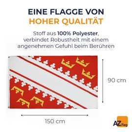 AZ FLAG Flagge ELSASS 150x90cm - Alsace Fahne 90 x 150 cm - flaggen Top Qualität