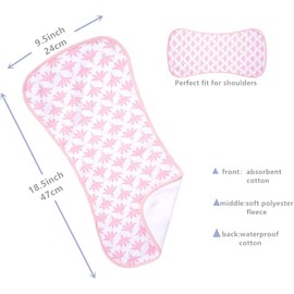 sleepyturtle 5 Pack Waterproof Baby Burp Cloths Extra Absorbent and Soft