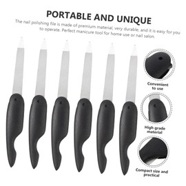Healvian 6pcs Mini Folding Nail Files for Nail Art Double-sided Buffers for Professional Manicure and Pedicure Care Chic Design Black