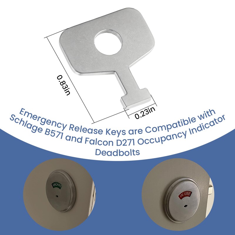 5-Pack 61-509 Emergency Release Key for Occupancy Indicator Deadbolts
