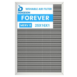 DENGESON 16x25x1 Reusable Air Filter - Washable Filter, MERV 8,Permanent, Electrostatic - Lasts a Lifetime HVAC AC Furnace Systems (Actual Size: 15.75x24.65x1 Inch)