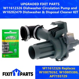 US-Based & Operated Supplier W11612326 Dishwasher Circulation Pump replaces W10805386 W10879262 and W10282479 Dishwasher & Disposal Cleaner KIT