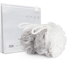 +skin Set De Esponjas De Baño De Viaje Con Estuche – Dúo De Esponjas Exfoliantes De Secado Rápido Para Gimnasio, Hotel Y Hogar (Gris Y Blanco)
