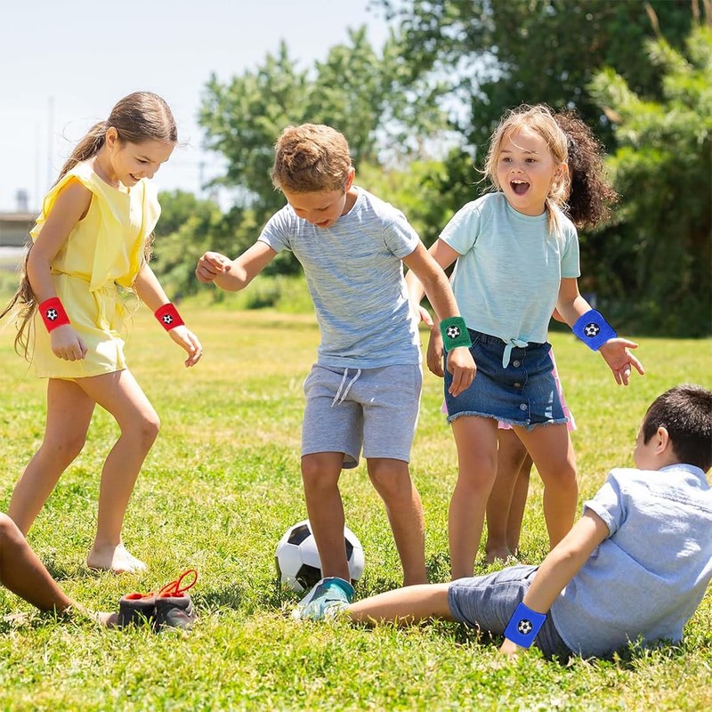 Pack of 6 Sweatbands Children's Wristbands, Sports Wristbands, Colourful Sweatband