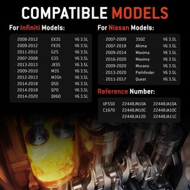 HYR Set of 6 Ignition Coil Pack and Iridium Spark Plugs Fit for 3.5L 2009-2020 Nissan Altima Maxima Murano Pathfinder Quest Infiniti EX35 FX35 G25 G35 M35 Q50 Q70 QX60, V6 Replaces UF550