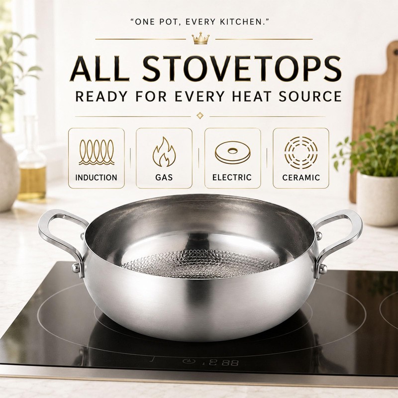 Toutrop Titanium Hammered Soup Pot, Nonstick Soup Pot, Large Cooking