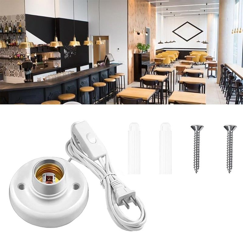 15ft Light Bulb Socket with Cord,Light Socket,E26/ E27 Lamp Base