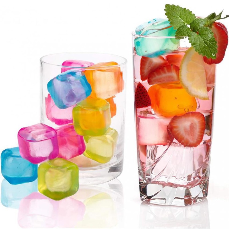 KEELYY 60 x Reusable Ice Cubes, Plastic BPA-Free, Party Ice