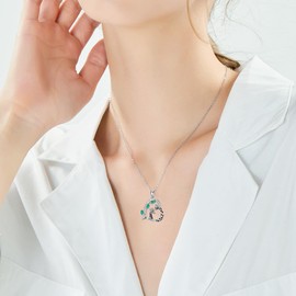 Sterling Silver Giraffe Necklace Giraffe Heart Necklace Mom and Baby Giraffe Necklace Animal Heart Pendant Giraffe Jewelry Gifts for Women Teen Girls Giraffe Lovers Birthday, Sterling Silver, Cubic