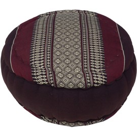 Guru-Shop Round Meditation Cushion Yoga Cushion, Seat Cushion, Floor Cushion, Decorative Cushion - Brown/red, Cotton, 18x30x30 cm, Meditation Pillows