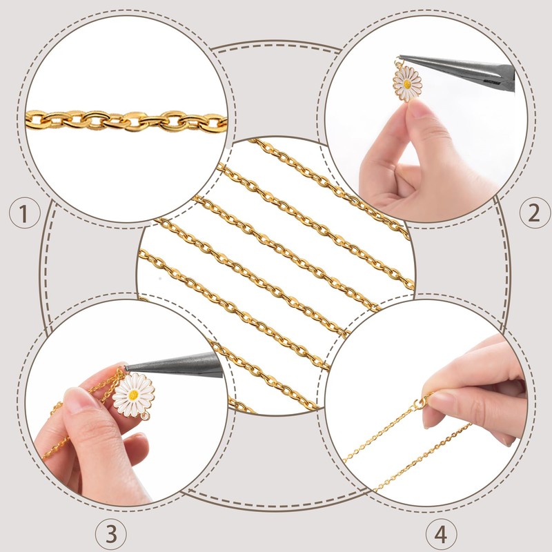 Lemonkey 24 Pack Necklace Chains Bulk,Red Copper Plated DIY Cable