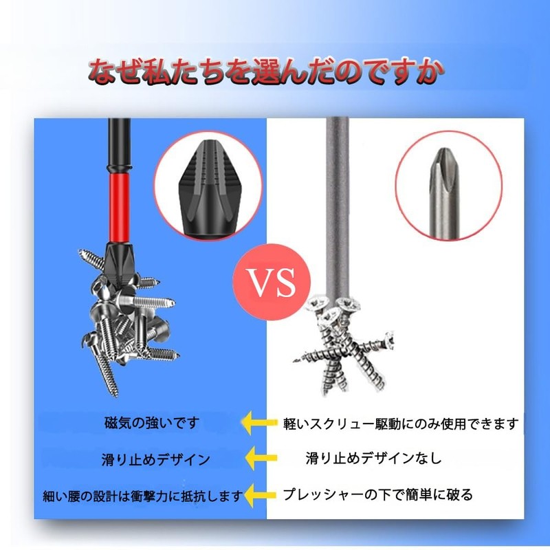 Magnetic Screwdriver Bit, Shockproof, Anti-Slip, Impact Screwdriver Bit Set, Precision