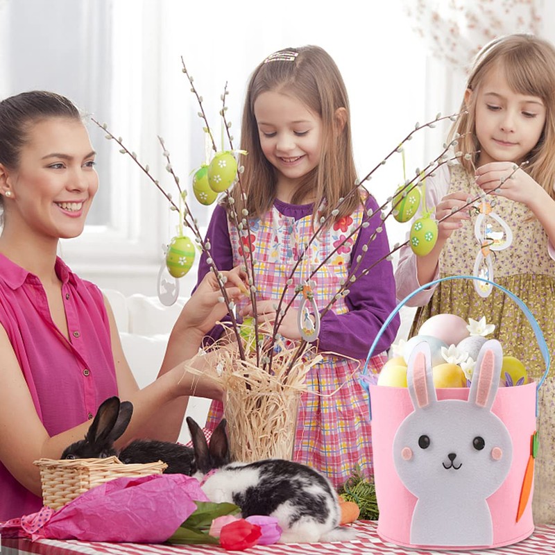 Meleager Felt Easter Bags, Pack of 2 Children's Easter Baskets,