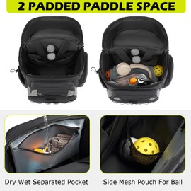 HAMBOLY Pickleball Bag for Men & Women, Large Pickleball Backpack with Shoes Compartment and Cooler, Fence Hook Design