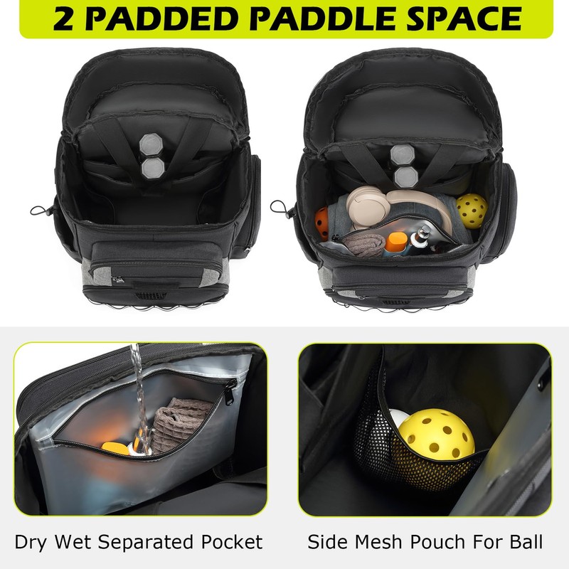 HAMBOLY Pickleball Bag for Men & Women, Large Pickleball Backpack